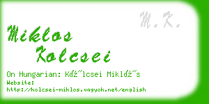 miklos kolcsei business card